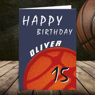 Basketball Ball Sports Teen Boys Happy Birthday Ca Kaart