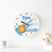 Basketball Ball Sportspel Persoonlijke naam Grote Klok (Huis)