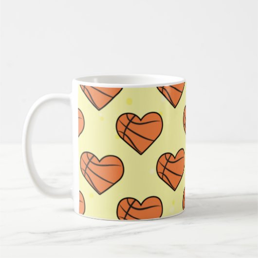 Basketball Ball-textuur in het heetvormpatroon Koffiemok (Links)