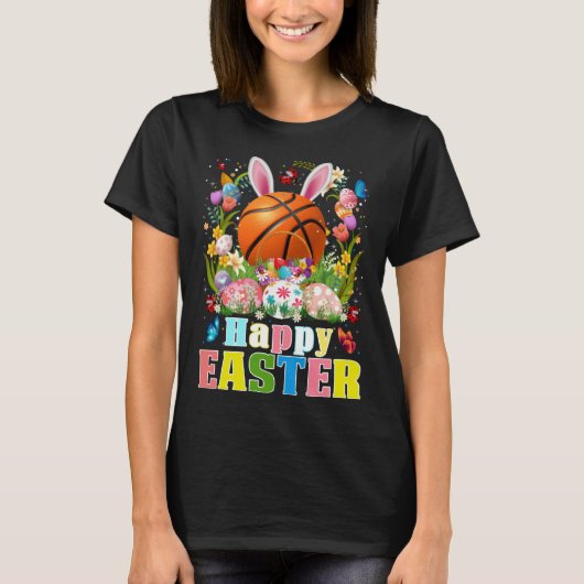 Basketball Ball With Bunny Ears Easter Day Boys Ki T-shirt (Voorkant)