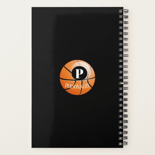 Basketball Baller Monogram Aangepaste naam Planner (Achterkant)
