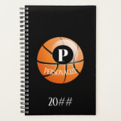 Basketball Baller Monogram Aangepaste naam Planner (Voorkant)