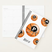 Basketball Baller Monogram Aangepaste naamplaatje Planner (Display)