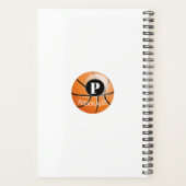 Basketball Baller Monogram Aangepaste naamplaatje Planner (Achterkant)