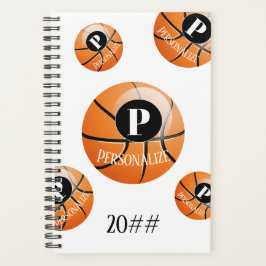 Basketball Baller Monogram Aangepaste naamplaatje Planner