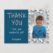 Basketball Balls Blue Boy Foto Dank je verjaardag Briefkaart (Voorkant)