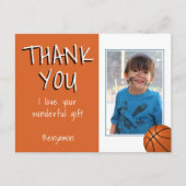 Basketball Balls Boy Foto Dank u voor de verjaarda Briefkaart (Voorkant)