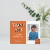 Basketball Balls Boy Foto Dank u voor de verjaarda Briefkaart (Staand voorkant)