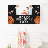 Basketball Balls Flaga Black Kinder Foto Birthday Spandoek (Insitu)