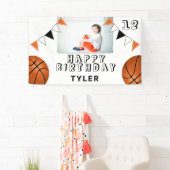 Basketball Balls Flagt Kinder Foto Birthday Party Spandoek (Insitu)