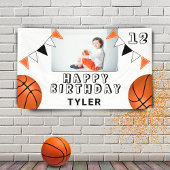 Basketball Balls Flagt Kinder Foto Birthday Party Spandoek