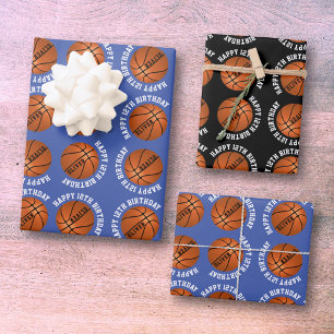 Basketball Balls Kinder naam Sports Happy Birthday Inpakpapier Vel