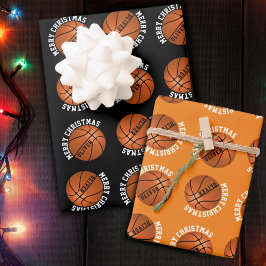 Basketball Balls Kinder naam Sports Merry Kerstmis Inpakpapier Vel