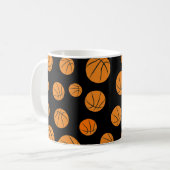 Basketball Balls naadloos patroon Koffiemok (Voorkant links)