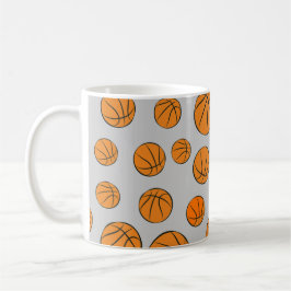 Basketball Balls Patroon op grijze achtergrond Koffiemok
