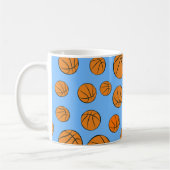 Basketball Balls Pattern on Blue Background Koffiemok (Links)