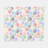 Basketball Balls Sportkleurig patroon Fleece Deken (Voorkant (Horizontaal))