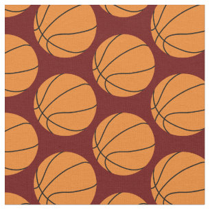 Basketball Balls Sports Burgundy Maroon Stof