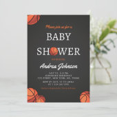 Basketball Balls Sportthema Athletic Baby shower Save The Date (Staand voorkant)