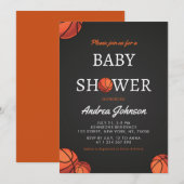 Basketball Balls Sportthema Athletic Baby shower Save The Date (Voorkant / Achterkant)
