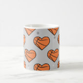 Basketball-baltextuur in hartvorm - patroon koffiemok (Center)