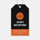 Basketball Bar Mitzvah Cadeaulabel (Voorkant)