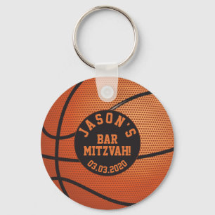 Basketball Bar Mitzvah Favor Sleutelhanger Oranje