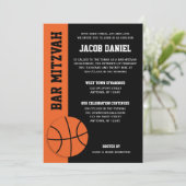 Basketball Bar Mitzvah Kaart (Staand voorkant)