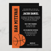 Basketball Bar Mitzvah Kaart (Voorkant / Achterkant)