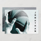 Basketball Bar Mitzvah Kaart (Voorkant / Achterkant)