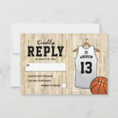 Basketball Bar Mitzvah RSVP Kaartje (Voorkant)