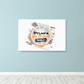 Basketball Bar Mitzvah Sign In Memory Board Canvas Afdruk (Insitu (Houten vloer))