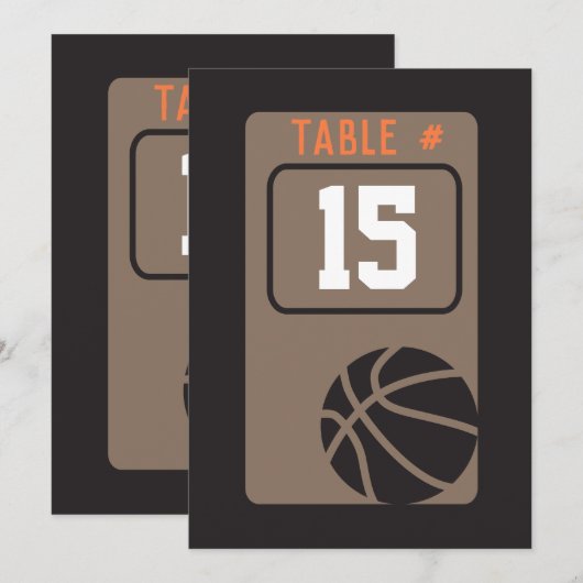 BASKETBALL Bar Mitzvah Table Separcard Kaart (Voorkant / Achterkant)