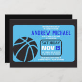 BASKETBALL Bar Mitzvah uitnodiging (Voorkant / Achterkant)