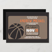 BASKETBALL Bar Mitzvah Uitnodiging (Voorkant / Achterkant)