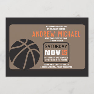 BASKETBALL Bar Mitzvah Uitnodiging