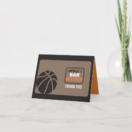 BASKETBALL Bar Mitzvah Uitnodiging Dank u kaart