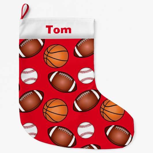 Basketball Baseball Football  Grote Kerstsok (Voorkant)