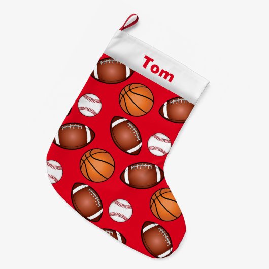 Basketball Baseball Football  Grote Kerstsok (Voorkant (Hangend))