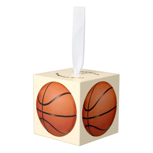 Basketball Basketball Design Cube Ornament (Voorkant hoekig)