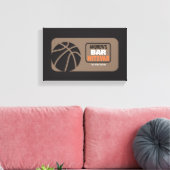 BASKETBALL Bat Bar Mitzvah Sign-In Memory Board Canvas Afdruk (Insitu (Woonkamer))