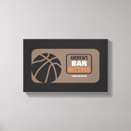 BASKETBALL Bat Bar Mitzvah Sign-In Memory Board Canvas Afdruk