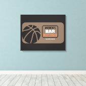 BASKETBALL Bat Bar Mitzvah Sign-In Memory Board Canvas Afdruk (Insitu (Houten vloer))