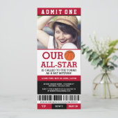 Basketball Bat Mitzvah Invites Kaart (Staand voorkant)