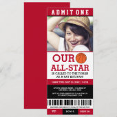 Basketball Bat Mitzvah Invites Kaart (Voorkant / Achterkant)
