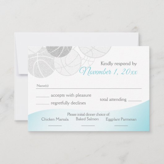 Basketball Bat Mitzvah Response RSVP Kaartje (Voorkant)