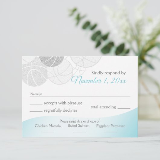 Basketball Bat Mitzvah Response RSVP Kaartje (Staand voorkant)