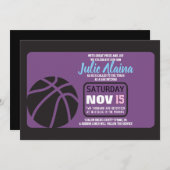 BASKETBALL Bat Mitzvah Uitnodiging (Voorkant / Achterkant)