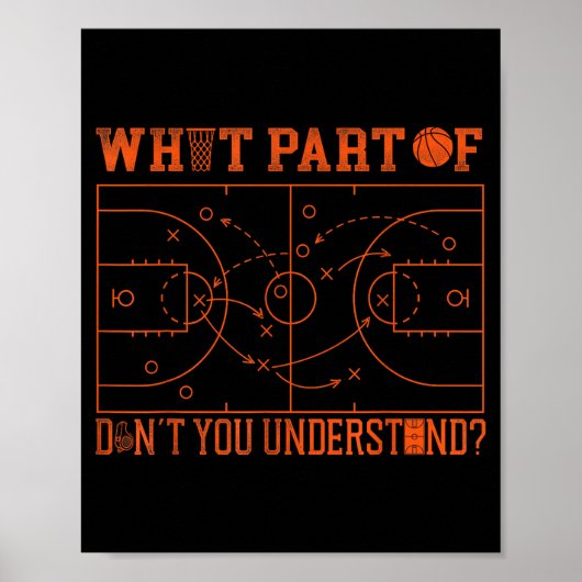 Basketball Bball What Part Of Don't You Understand Poster (Voorkant)