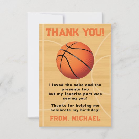 Basketball Bedankkaart (Voorkant)